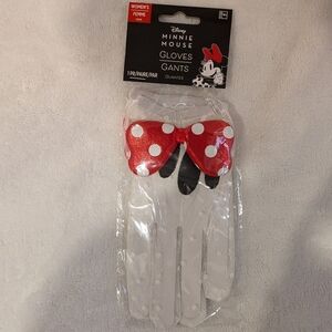 Disney Minnie Mouse Red Polka Dot Bow Mesh Gloves